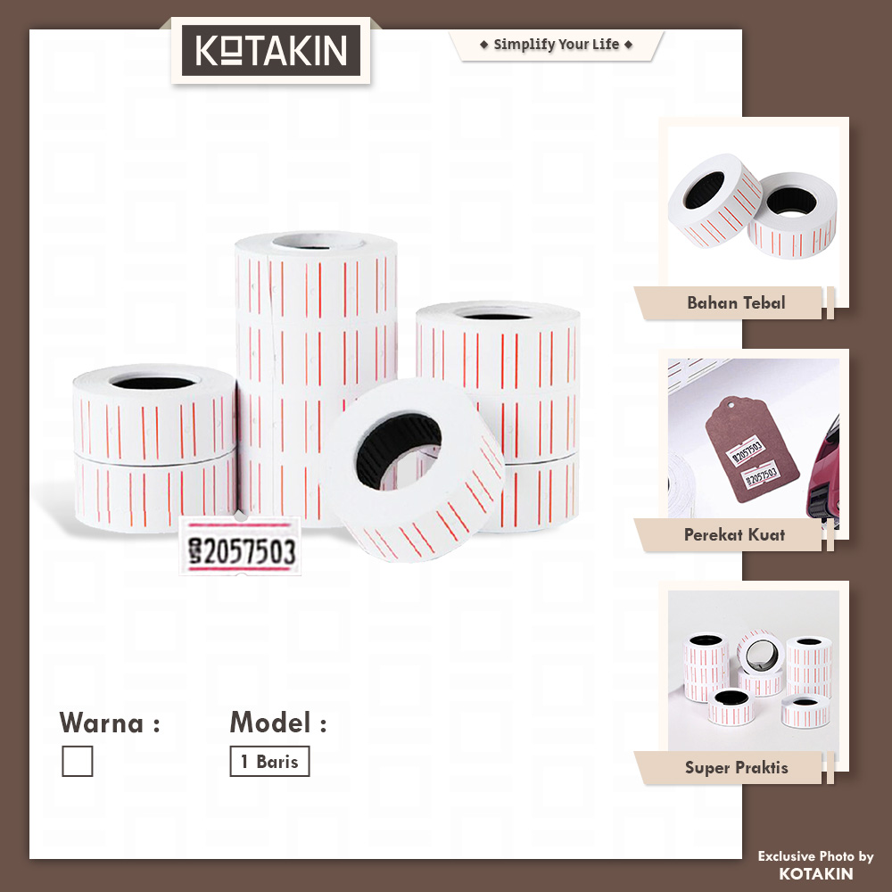Kertas Label Putih 1 Baris